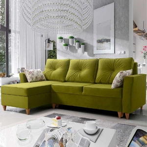Ecksofa mit Schlaffunktion Topeka grün oliv links stilvolles und modernes Design, das sich in jede Einrichtung einfügt