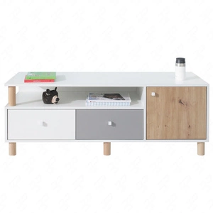 TV-Schrank Beja 140 cm weiß / Eiche artisan / grau ideal für das Jugendzimmer TV-Schrank in Originalfarben