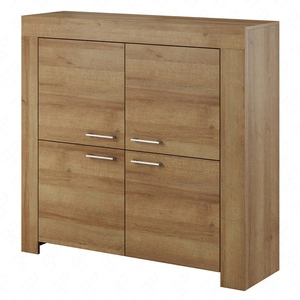 Hochkommode Neba 120 cm Eiche riviera modernes Möbeldesign Kante mit speziellem ABS-Furnier veredelt