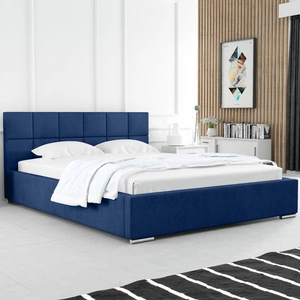 Polsterbett Costa 160x200 marineblau stilvolles Bett mit Bettzeugablage bequemes Kopfteil besticht durch sein elegantes Design