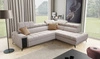 Ecksofa mit Schlaffunktion Bolmso VII beige rechte Ecke sehr elegantes Ecksofa für das Wohnzimmer mit einer Schublade und einem Behälter für Bettzeug