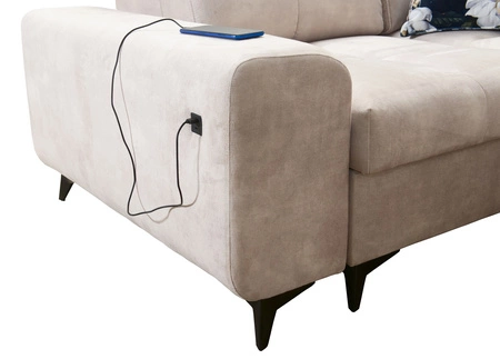 Ecksofa mit Schlaffunktion Buffalo III cremefarben links komfortables Ecksofa mit ästhetischer Verarbeitung mit Bettzeugcontainern