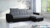 Ecksofa mit Schlaffunktion Luigi grau / schwarz rechtes Ecksofa mit zwei Bettkästen Stoff mit interessanter Struktur