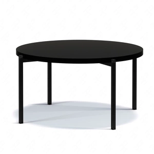 Runder Couchtisch 84 cm Sampi schwarz zeitloses und leichtes Design solides Metallgestell idealer Tisch für jede Umgebung