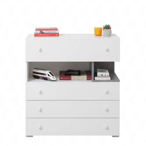 Schubladenkommode Epsilon 85 cm weiß / Beton ideal für das Jugendzimmer funktionell und geräumig