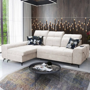 Ecksofa mit Schlaffunktion Buffalo creme links Funktionelles und stilvolles Ecksofa mit Bettkasten
