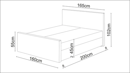 Boxspringbett Kansas 160x200 beige Bett im skandinavisch-modernen Stil mit Steppung und Kristallen