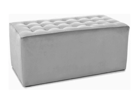 Lori Pouffe 76 cm hellgrau idealer Hocker schmutz- und kratzfest Sitzpouffe mit bequemer Sitzfläche zart gesteppt