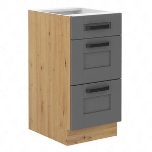 Stehender Küchenschrank mit Schubladen Asti 40 D 3S BB dampf-, temperatur- und spritzwasserbeständiger Schrank