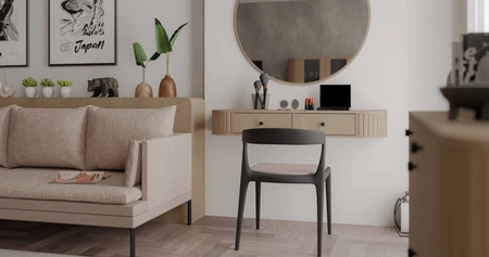 Hängende Konsole Ovalio 123 cm Eiche cremona funktionelle und vielseitige Ergänzung zum Wohnzimmer oder Schlafzimmer abgerundete Form stilvolle Fräsen