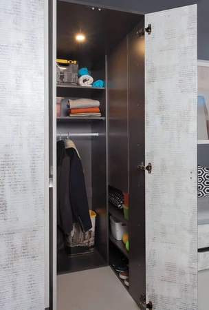 Kleiderschrank mit Regalen Tablo Graphit / Rätsel ideal für einen Kleiderschrank sehr nützlich und hat einen modernen Look