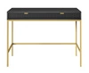 Konsolentisch Lovro schwarze mit Schubladen stilvolles und funktionelles Möbelstück für Flur, Wohnzimmer oder Büro, goldfarbener Rahmen