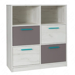 Schubladenkommode Rest 97 cm Eiche Handwerk weiß / Esche moderne und funktionelle Möbel für das Jugendzimmer