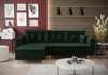 Ecksofa mit Schlaffunktion Wilkins bottle green linke Seite stilvolles und modernes Design, das sich in jede Einrichtung einfügt