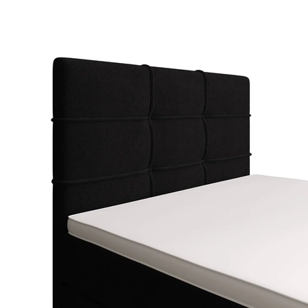 Boxspringbett Fresno 100x200 schwarz im modernen skandinavischen Stil mit gepolstertem Kopfteil Bett mit Staukasten