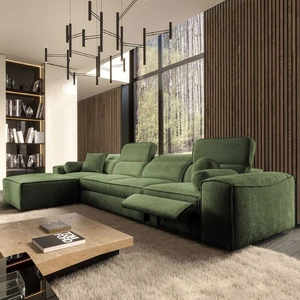 Ecksofa mit Schlaffunktion Viano XII Lux grün linksseitiges Designer-Ecksofa für das Wohnzimmer mit komfortablem ausziehbarem Fußteil