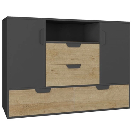 Nano 2 graphit / Eiche riviera Kindermöbel-Set ideal für ein trendiges Jugendzimmer