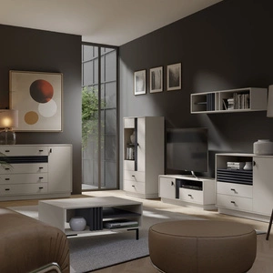 Möbelset Estan beige / anthrazit innovative Wohnzimmer- und Loungemöbel im modernen Stil