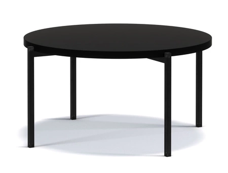 Runder Couchtisch 84 cm Sampi schwarz zeitloses und leichtes Design solides Metallgestell idealer Tisch für jede Umgebung