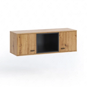 Hängeschrank Olier 105 cm Eiche Handwerker minimalistisches Design stilvolle Vitrine für das Wohnzimmer eine einfache solide, die sich in jedes Interieur fügt