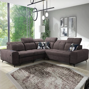 Ecksofa mit Schlaffunktion Buffalo III braun linke Ecke bequemes Sofa mit ästhetischer Ausführung mit Bettzeugcontainern