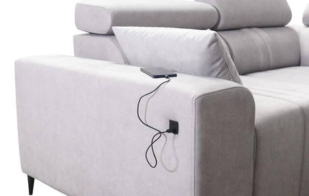 Ecksofa mit Schlaffunktion Castel II Lux beige links komfortables Ecksofa für das Wohnzimmer mit bequemer ausziehbarer Fußstütze