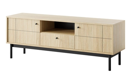 Modesta 154 cm Eiche linea RTV Schrank einfache Form in trendigen Farben dezente Metallgriffe ideal für japanische Innenräume
