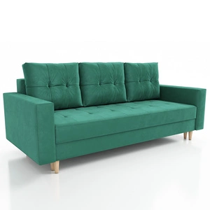 Sofa Vaso Flasche grün bequemes Sofa für Wohnzimmer skandinavischen Stil hölzerne hohe Beine Bettwäsche Container
