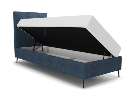 Boxspringbett Irvine 80x200 blau Stilvolles Bett mit Bettzeugablage und hohem Kopfteil besticht durch sein elegantes Design