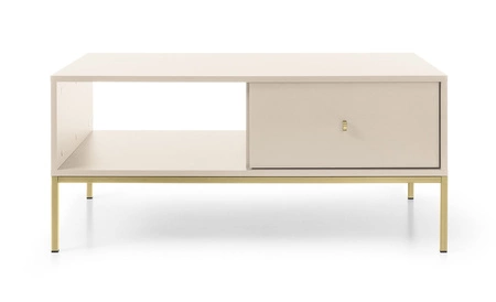 Couchtisch Mono Beige Mit Schubladen minimalistisches Design Tischplatte beständig gegen verschüttete Flüssigkeiten