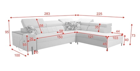 Ecksofa mit Schlaffunktion Belvi III dunkelbeige rechts bequemes und elegantes Ecksofa für das Wohnzimmer mit praktischem Stauraum an der Seite
