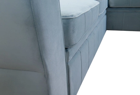 Ecksofa mit Schlaffunktion Rava graphit rechts Samt komfortables und funktionelles Ecksofa mit verstellbaren Kopfstützen