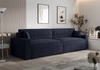 Klappsofa Brandon XL Bis navy blue moderner Designstoff mit ausgeprägter Schleifenoberfläche Bettzeugbehälter