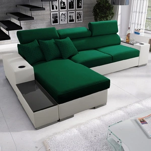 Ecksofa mit Schlaffunktion Provo bottle grün / weiß linkes Ecksofa mit Bettkasten und Funktionserweiterung