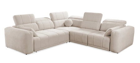 Ecksofa mit Schlaffunktion Cetara III braun rechts ergonomisches Ecksofa mit verschiebbarer Rückenlehne und verstellbaren Kopfstützen