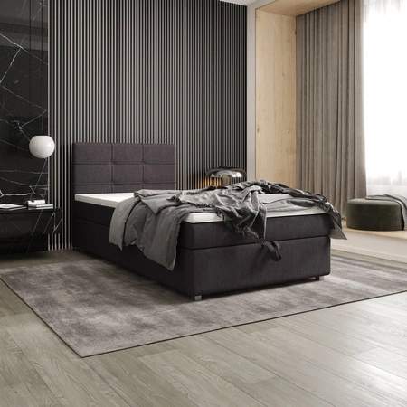 Boxspringbett Fresno 100x200 graphit im modernen skandinavischen Stil mit gepolstertem Kopfteil Bett mit Staukasten