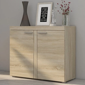 Kommode Rene 97 cm Eiche Sonoma hell modernes Möbeldesign Kommode umrandet mit speziellem ABS-Furnier