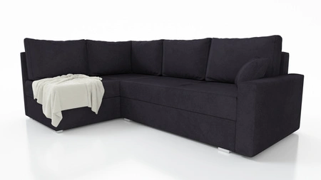 Ecksofa mit Schlaffunktion Nofi schwarz links modernes Design ein schlichter und stilvoller Korpus, der in jede Einrichtung passt