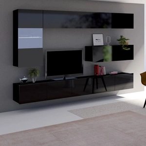 Apulia IV schwarz glänzend Hängeelement Ein außergewöhnlich stilvolles Hängeelement mit schlichten Teilen, das sich in jede Einrichtung einfügt