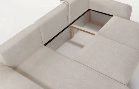 Ecksofa mit Schlaffunktion Arbon schwarz links modernes Eckdesign mit markanter Form weicher Stoff