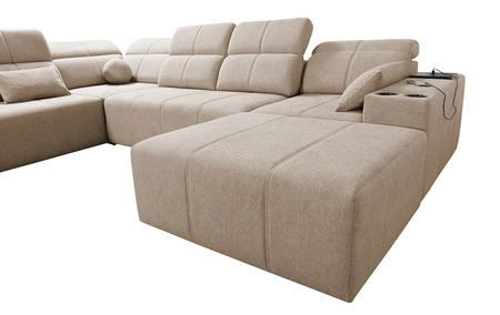 Ecksofa mit Schlaffunktion Tesalia VI grün rechts modernes und bequemes Ecksofa mit Schiebefunktion der Rückenlehne