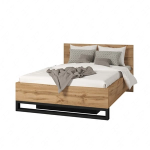 Bett Halle S 140x200 mit Bettzeugablage Eiche wotan stilvolles Design ideales Bett für Schlafzimmer hochwertige Verarbeitung