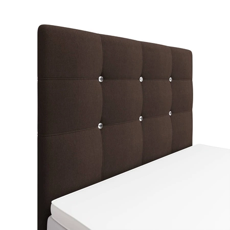 Boxspringbett Kingston 90x200 braun Bett im modernen skandinavischen Stil mit gepolstertem Kopfteil mit Kristallen Bett mit Staukasten