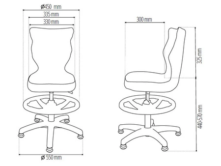 Petit Schreibtischstuhl Tiermotiv passend zur Körpergröße 119-142 cm ergonomischer Drehstuhl mit Fußstütze