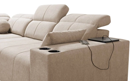 Ecksofa mit Schlaffunktion Tesalia II Lux braun links komfortables Ecksofa mit verschiebbarer Rückenlehne und ausziehbarem Fußteil