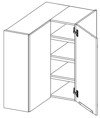 Eck-Küchenwandschrank Arton 60x60 GN-90 2F dampf-, temperatur- und spritzwasserbeständiger Schrank