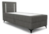 Boxspringbett Norco 80x200 grau stilvolles Bett mit Bettzeug Lagerung Beleuchtung im Kopfteil fügt eine einzigartige Note