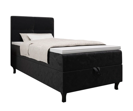 Boxspringbett Melba 90x200 graphit Bett im modernen skandinavischen Stil mit gepolstertem Kopfteil Bett mit Staukasten