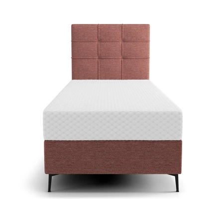 Boxspringbett Irvine 90x200 Ziegelstein stilvolles Bett mit Bettzeugablage und hohem Kopfteil besticht durch sein elegantes Design