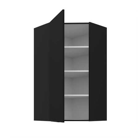 Eck-Küchenwandschrank Schwarz 60x60 GN-108 1F Metallkantengriff feuchtigkeits- und beschädigungsbeständiger Schrank